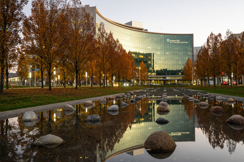 Cleveland Clinic building in Cleveland, Ohio, where Ohio University programs take place.