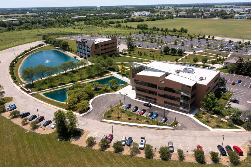 Aerial view of the Dublin extension campus in Columbus, Ohio.